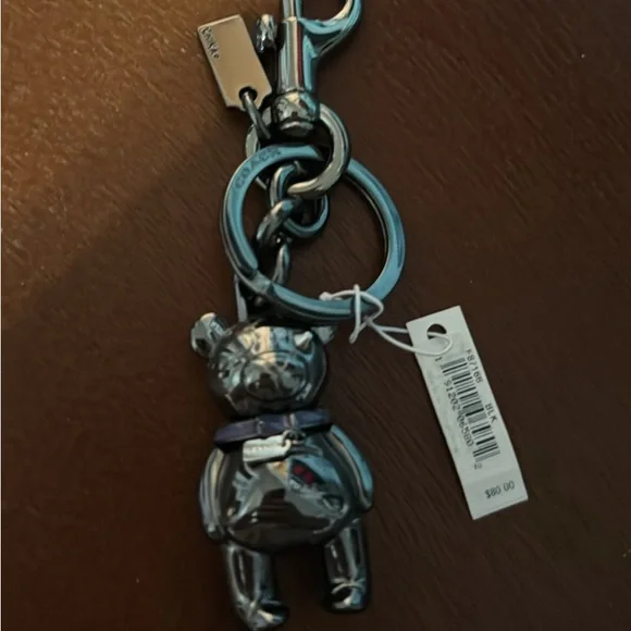 Coach Metallic Black Bear Keychain - Picture 1 of 5